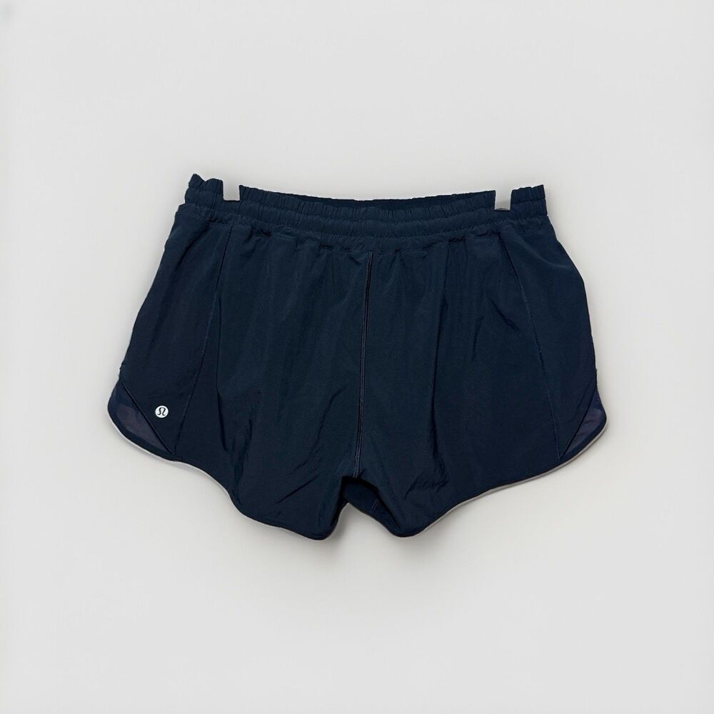 Lululemon Hotty Hot Shorts Women 14 Tall True Navy 4” Lined Athletic
